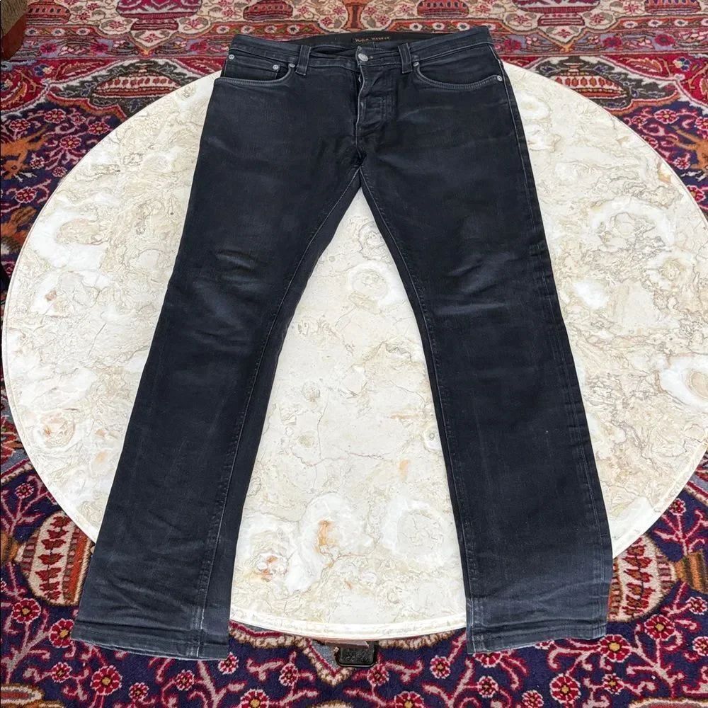 Nudie Jeans Grim Tim Dry Cold Black – Slim Straight – Premium Raw Denim - Picture 3 of 15